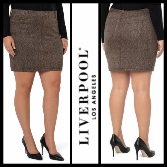 Liverpool  LM6107CH4 Los Angeles Chloe Pull-On Pencil Skirt Crosshatch Cartersville